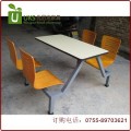 高品质连体快餐桌椅 钢木结构连体快餐桌椅 深圳优尼克